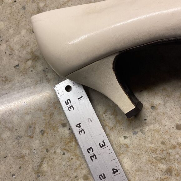 Vintage LEATHER GRUPPO ITALIANO 3” heel shoes Barbiecore blush pink square toe 9 - Picture 9 of 10